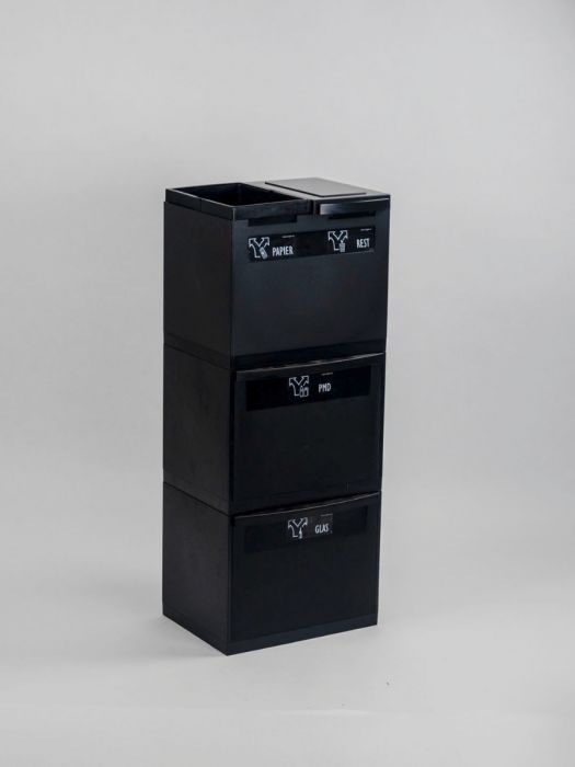 4 Fractions module 90 litres, noir 400x300x1050 mm