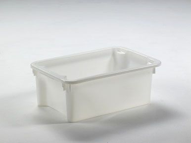 Caisse alimentaire gerbable emboitable 600x400x220 mm 30L BLANCHE