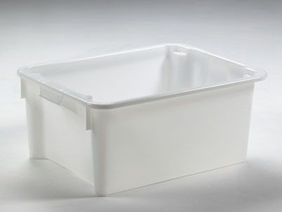 Bac gerbable emboitable alimentaire 800x600x330 mm 110L BLANC