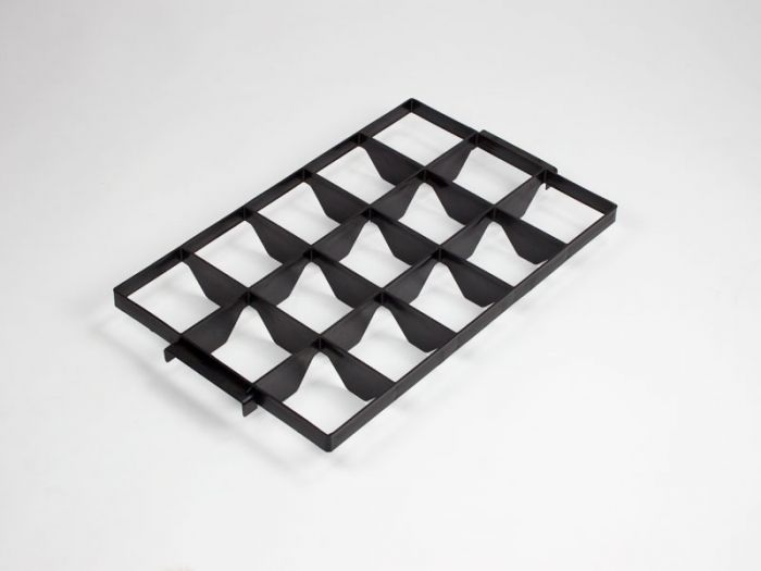 Toprahmen Facheinteilung mit 15 Fächer für behälter 600x400mm, Schwarz (pro Stück)