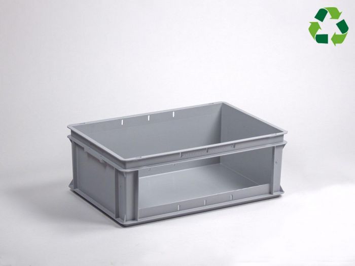 Stapelbare Sichtlagerkasten 600x400x220 mm 40L mit Eingriff