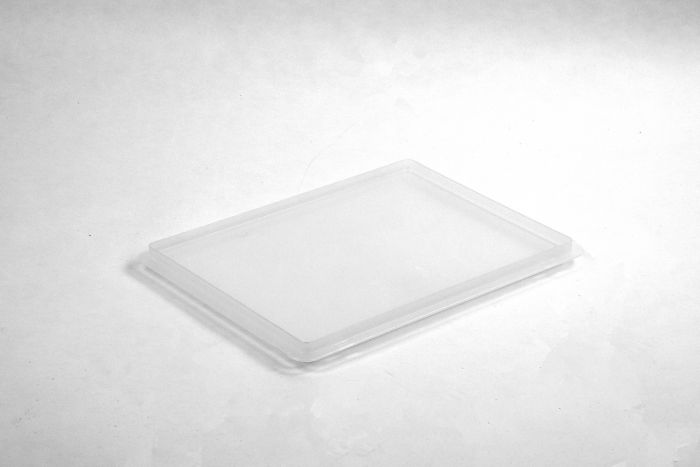 Couvercle bac gerbable 40x30 cm à charnières, transparent
