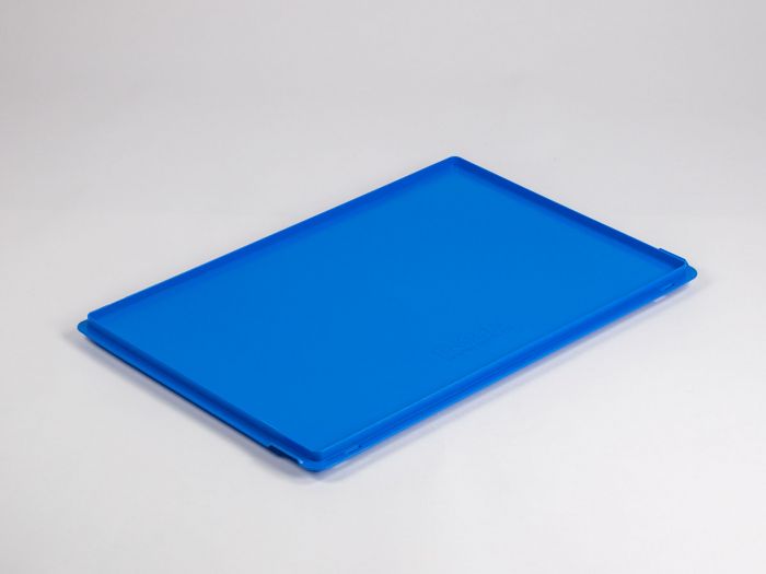 Couvercle caisse plastique à charnière 600x400 mm BLEU