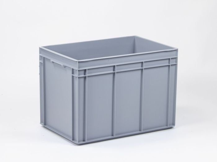 Bac gerbable 600x400x430 mm 90L poignées fermés, PP recyclé GRIS