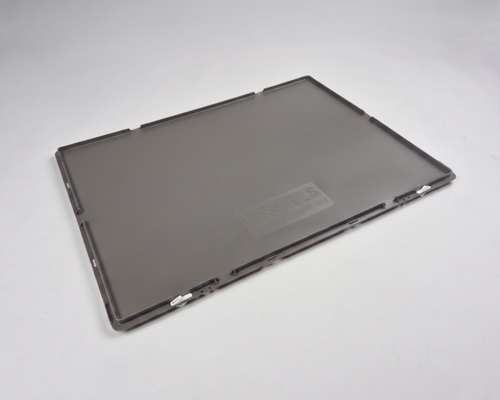 E-line Scharnierdeckel mit Schnappverschlüssen 800x600 mm, Dunkelgrau (pro Stück)