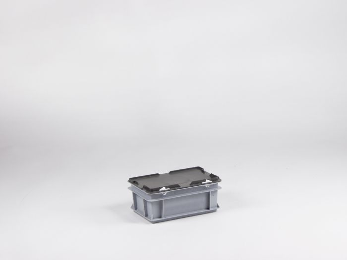 Caisse plastique avec couvercle 300x200x133 mm 5 litres GRIS