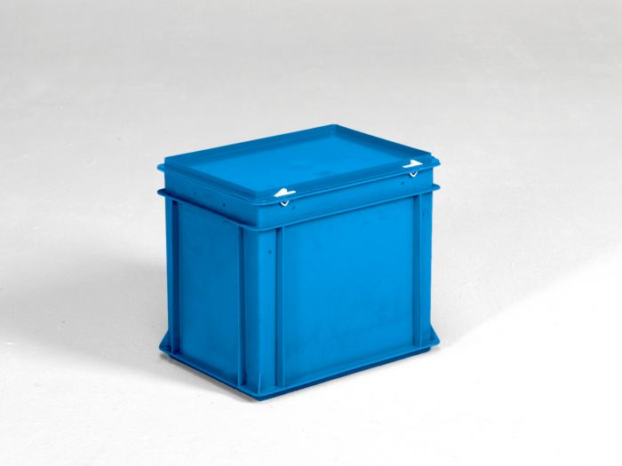 Caisse plastique avec couvercle 400x300x340 mm 30 litres BLEU