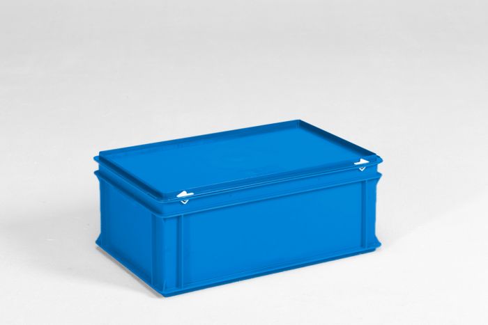 stapelbarer Kunststoffbehälter 40 Liter mit Deckel blau