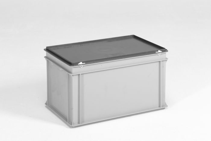 Eurobehälter E-line, stapelbar, mit Deckel, 600x400x325 mm, 60L