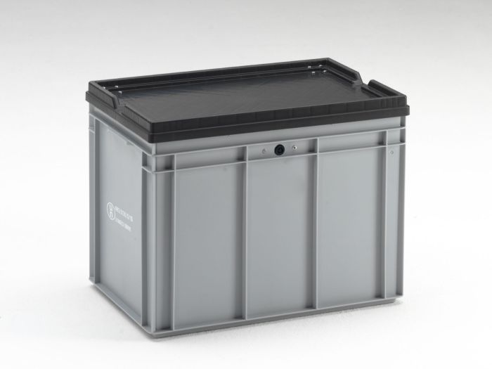 Caisse plastique ADR 4H2 600x400x452 mm 90L avec serrure triangulaire