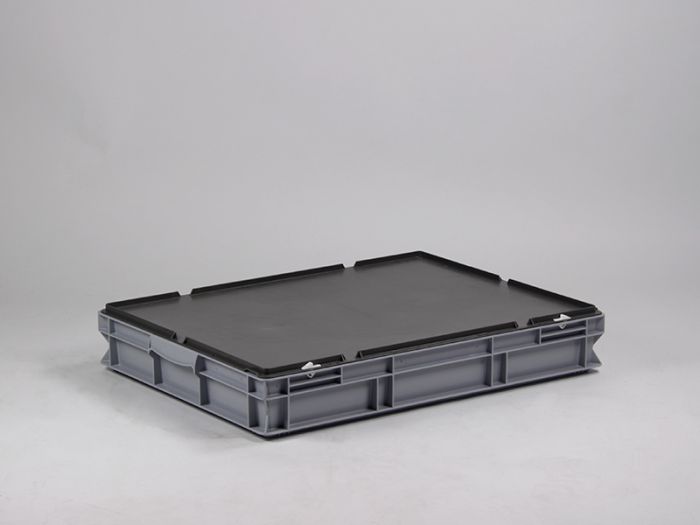 Grande caisse plastique avec couvercle 800x600x120 mm 45L