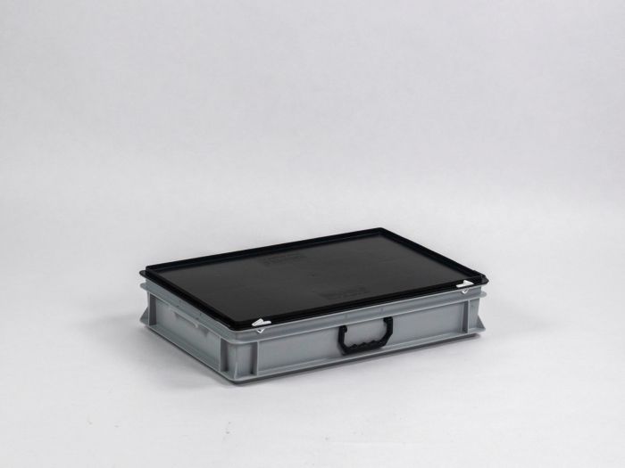 Mallette de transport plastique 600x400x135 mm 20L GRIS-NOIR