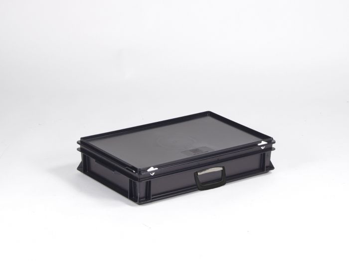 stapelbarer Koffer 20 Liter, 600 x 400 x 135 mm, ESD-Ausführung (pro Stück)