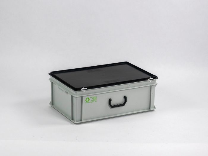 Mallette de transport plastique 600x400x235 mm 40L GRIS-NOIR