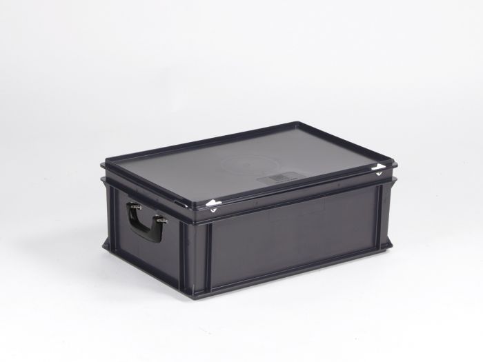 Malle gerbable ESD 600x400x235 mm 40L poignées alu