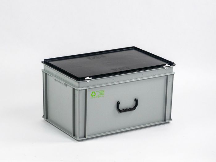 Mallette de transport plastique 600x400x340 mm 60L GRIS-NOIR