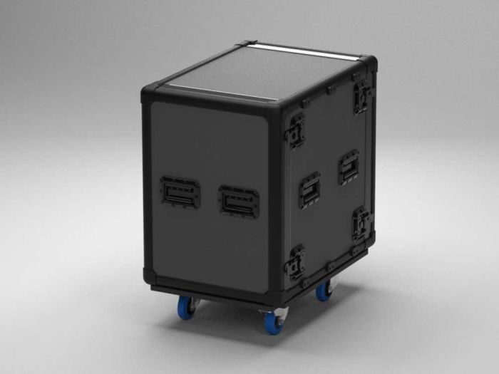 Flight case 6U Rack-Case, 19", 574x804x394 mm, cadre en aluminium sur roulettes