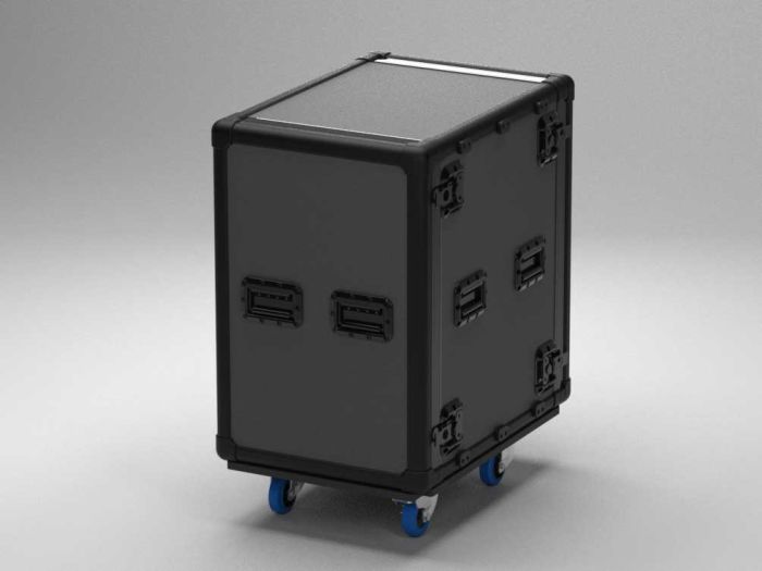 Exo Rack Case 19" DoubleDoor Vulcan Rack 16U,  574x804x973 mm on wheels