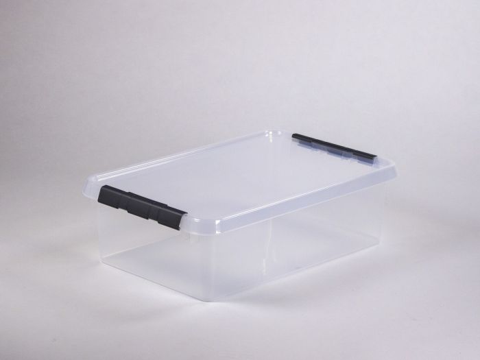 Boîte de rangement transparent avec couvercle 32L 600x400x180 mm