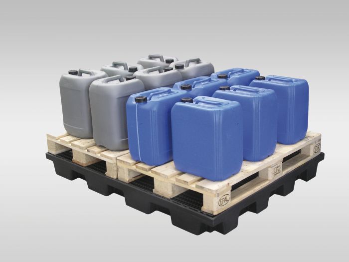 Plateforme de rétention plastique 240L ht 150 mm caillebotis plastique PE recyclé