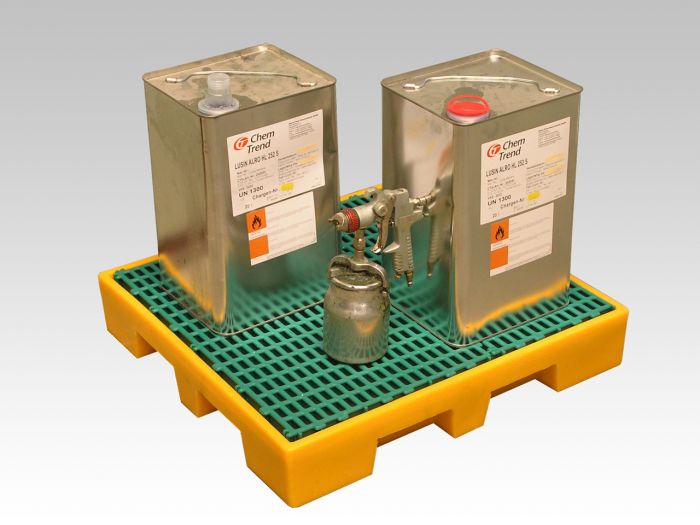 Plateforme de rétention plastique 35L ht 115 mm caillebotis plastique