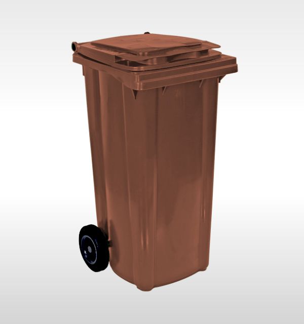 2-Wheel container 120L, brown