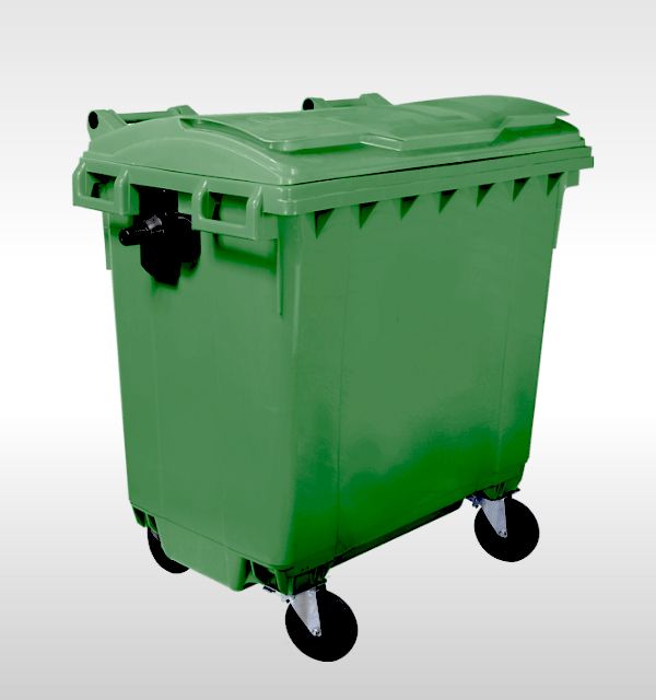 4-Wheel container 770L, green