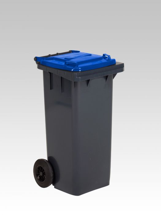 Conteneur poubelle 120 litres GRIS couvercle BLEU
