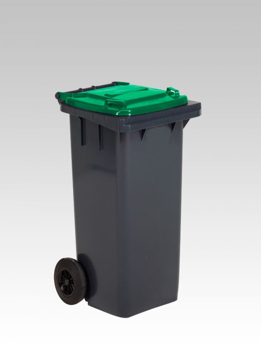 Conteneur poubelle 120 litres GRIS couvercle VERT