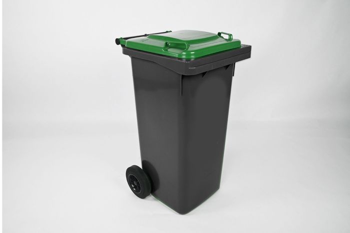Conteneur poubelle 120 litres GRIS couvercle VERT