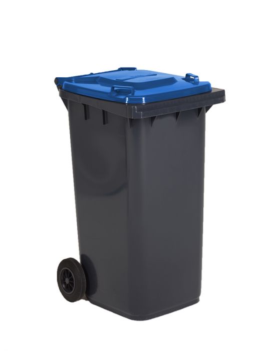 Conteneur poubelle 240 litres GRIS couvercle BLEU