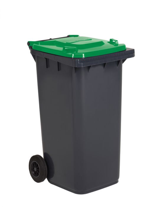 Conteneur poubelle 240 litres GRIS couvercle VERT