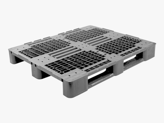 E-line Mepal medium duty Palette 3 Kufen, 1200x1000x145 mm offener Deck