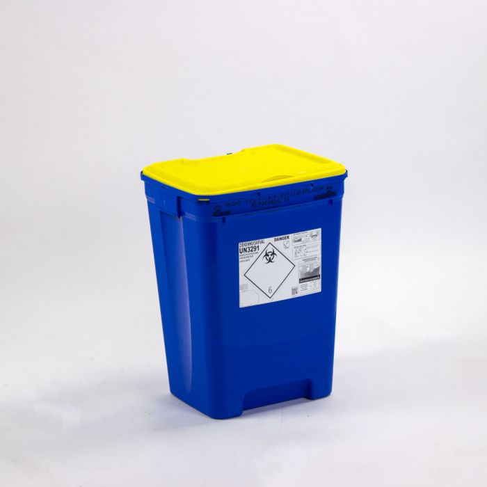 Krankenhausabfallbehälter 50 Liter ohne Einwurföffnung, blau/gelb (pro Stück)