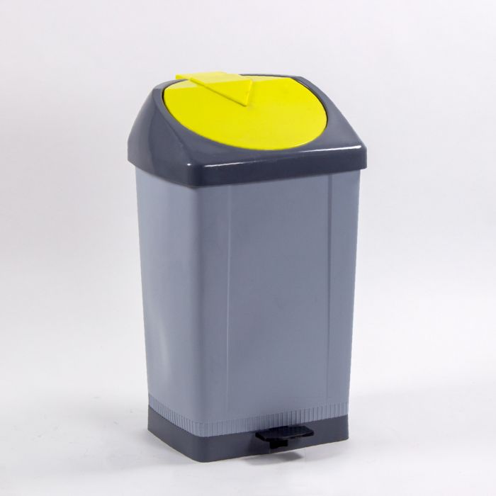 Poubelle plastique à pédale 60 litres JAUNE