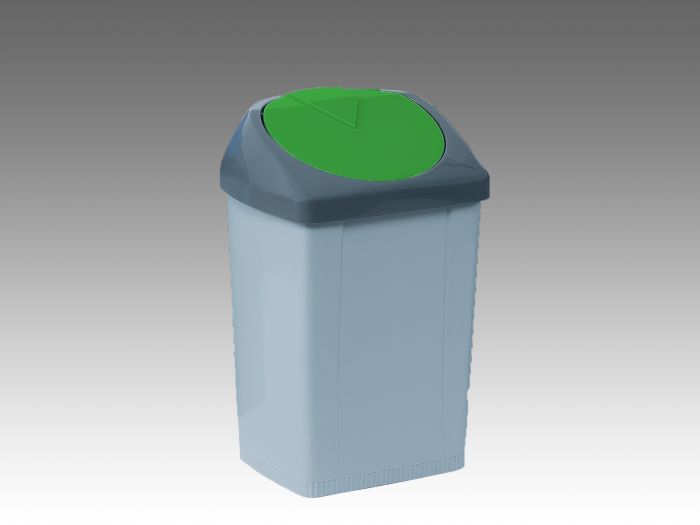 Poubelle plastique couvercle basculant 60 litres VERTE