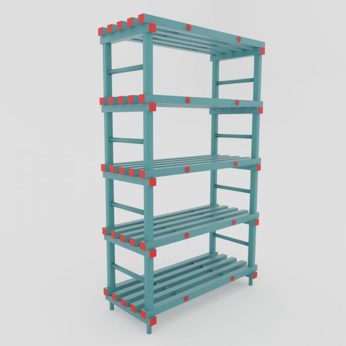 Etagère alimentaire plastique 1000x500xh1770 mm 5 niveaux