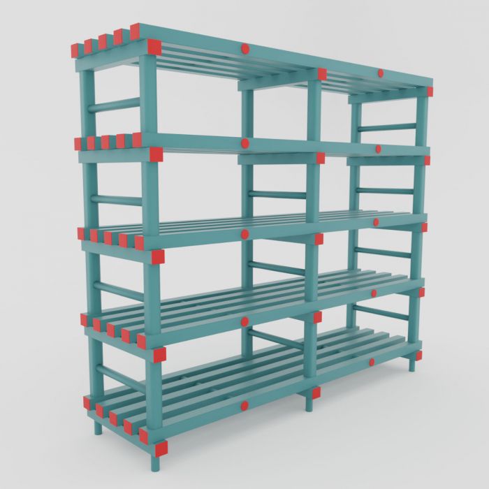Etagère alimentaire plastique 2000x500xh1770 mm 5 niveaux