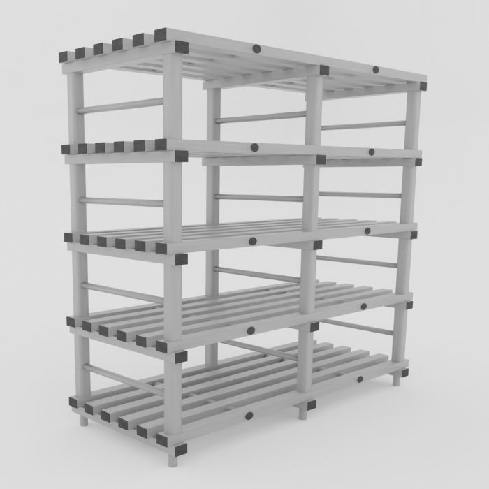 Etagère alimentaire plastique 2000x600xh1770 mm 5 niveaux