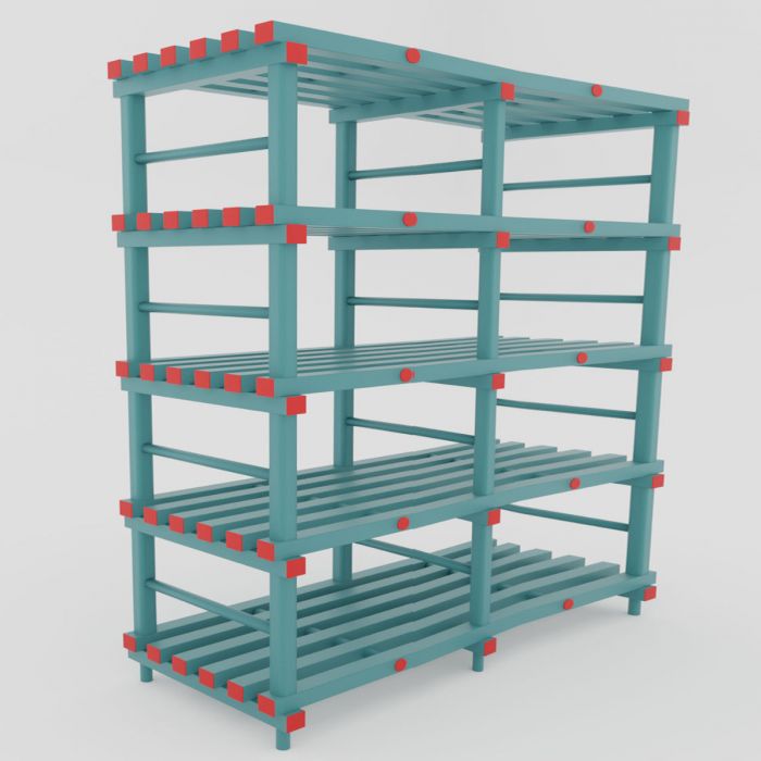 Etagère alimentaire plastique 2000x600xh1770 mm 5 niveaux