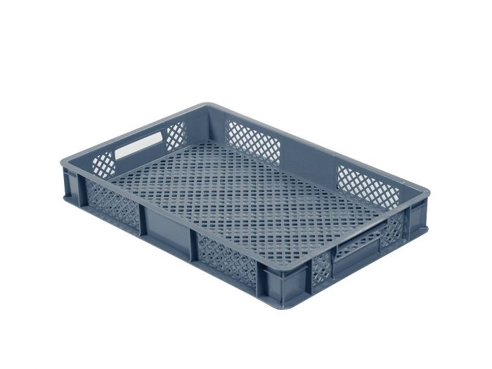 Manne à pain plastique gerbable, 600x400x90 mm, 15 litres, GRIS
