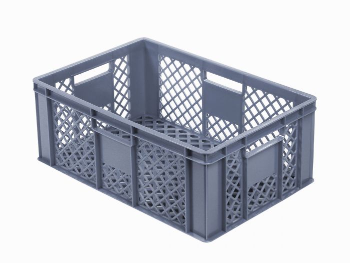 Manne à pain plastique gerbable, 600x400x230 mm, 45 litres, GRIS