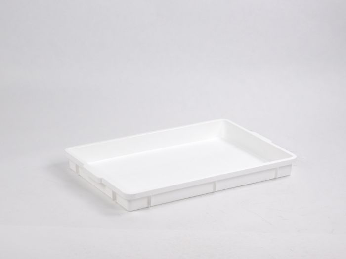 Bac plastiquea alimentaire gerbable 650x427x65 mm, 14 litres BLANC