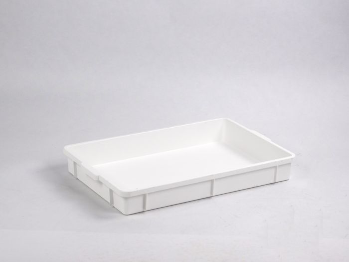 Bac plastiquea alimentaire gerbable 650x427x83 mm 19 litres BLANC