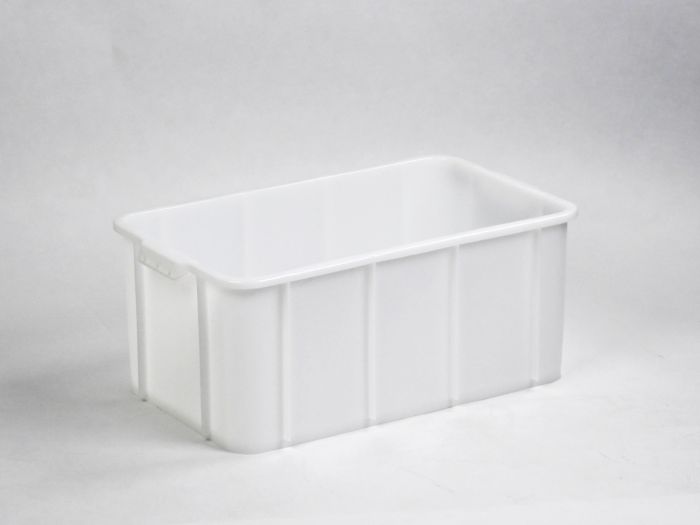 Bac plastique alimentaire gerbable 73x44x31 cm 72 litres BLANC