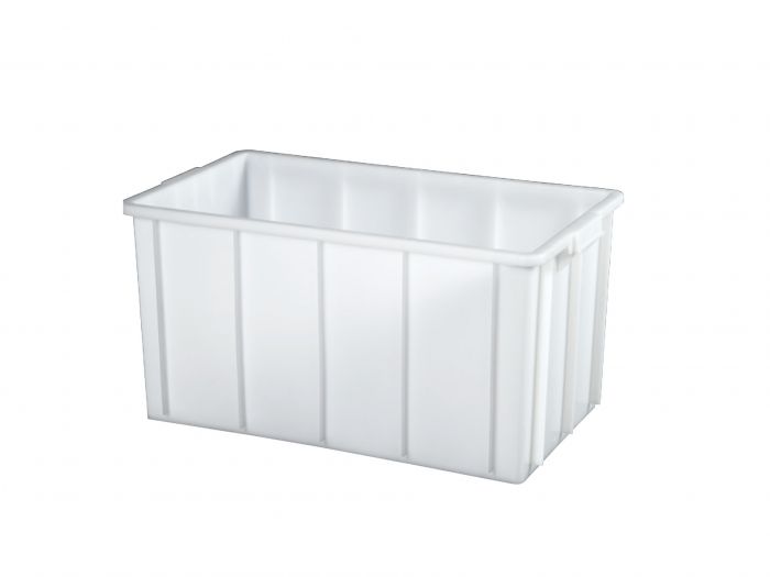 Bac plastique alimentaire gerbable 74x44x40 cm 100 litres BLANC