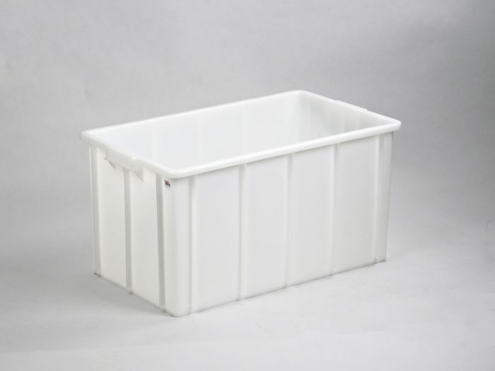 Bac plastique alimentaire gerbable 74x44x40 cm 100 litres BLANC