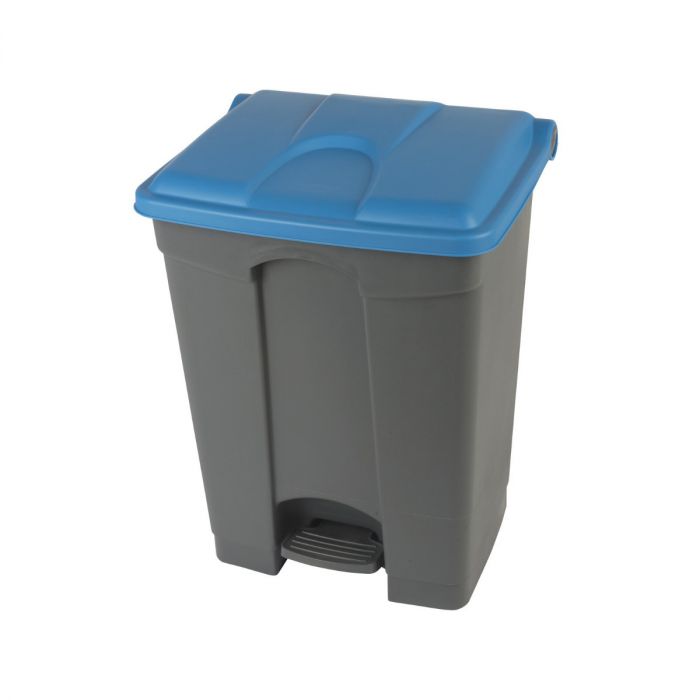 Pedaleimer mit Scharnierdeckel 500x410x670 mm, 70 L, grau-blau (pro Stück)
