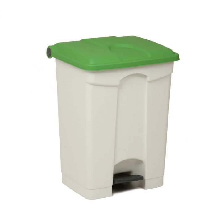 Pedaleimer mit Scharnierdeckel 500x410x670 mm, 70 L, weiss-grün (pro Stück)