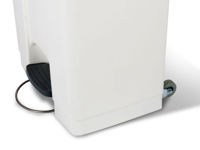 Pedaleimer mit Scharnierdeckel 500x410x820 mm, 90 L, weiss-grün (pro Stück)
